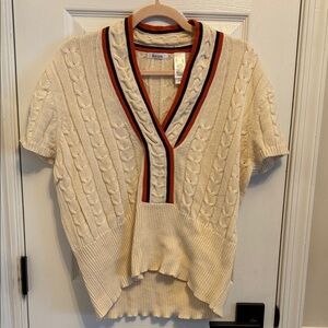 Liz & Co. Short Sleeve V Neck Sweater Vest Sz XL